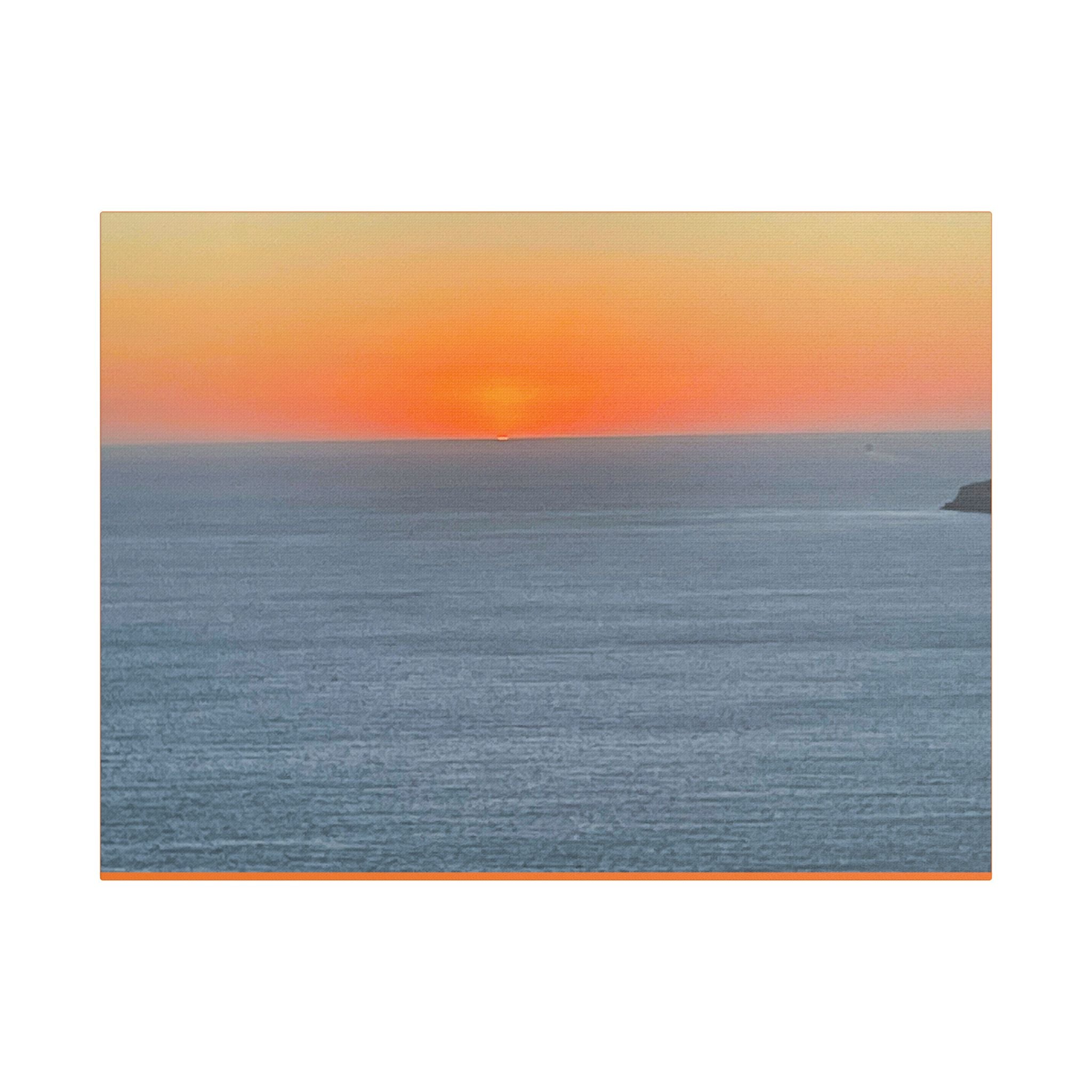SOMETHING RESTFUL | Island of Mykonos Ocean Sunset Canvas Satin Stretched | Seascape Wall Art