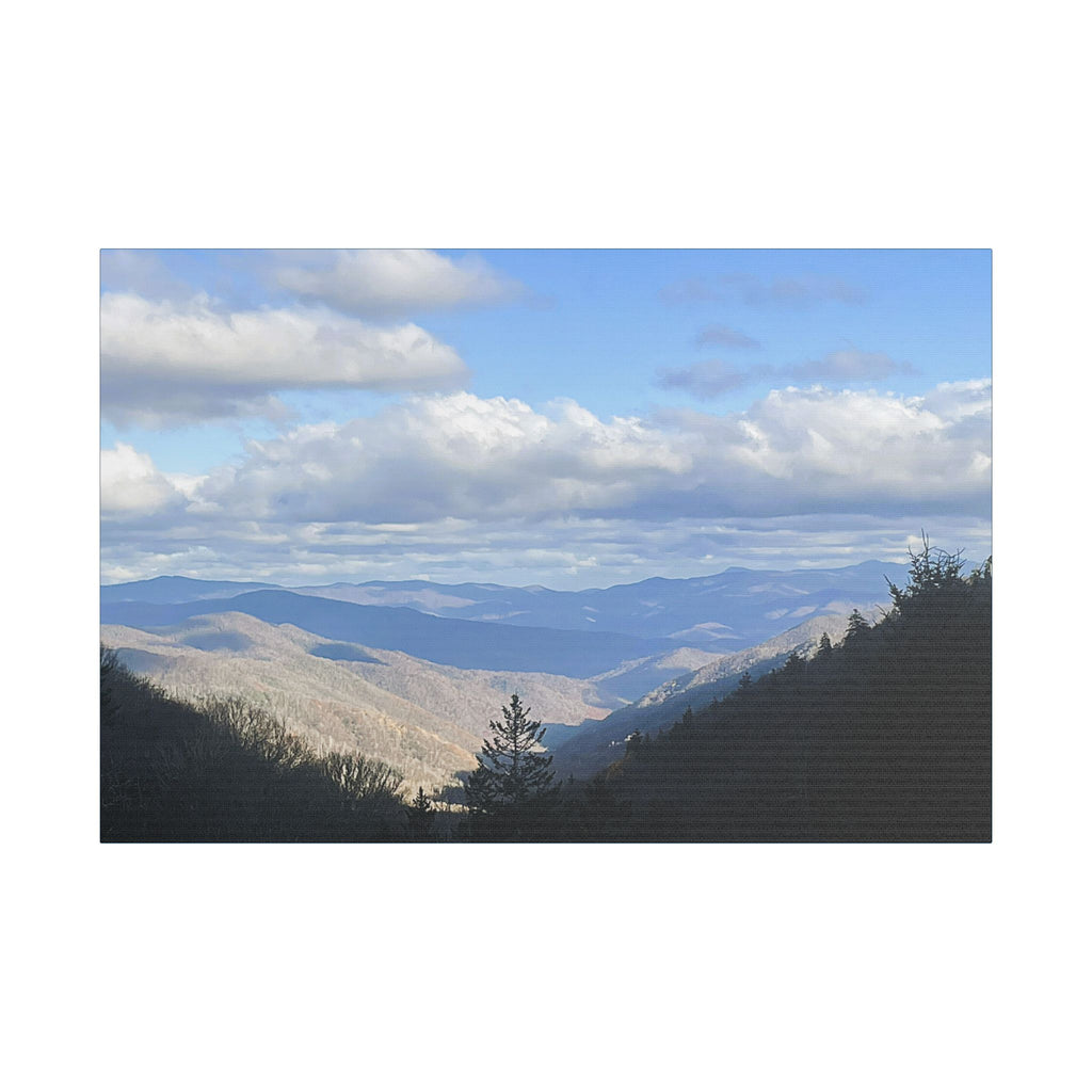 SOMETHING FOUND | TN Blue Mountain Valley Landscape Canvas | Satin Stretched Canvas