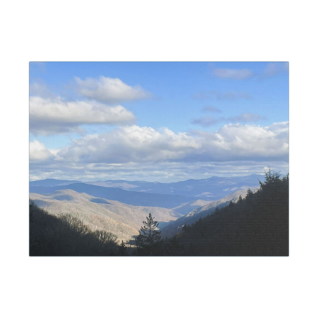 SOMETHING FOUND | TN Blue Mountain Valley Landscape Canvas | Satin Stretched Canvas