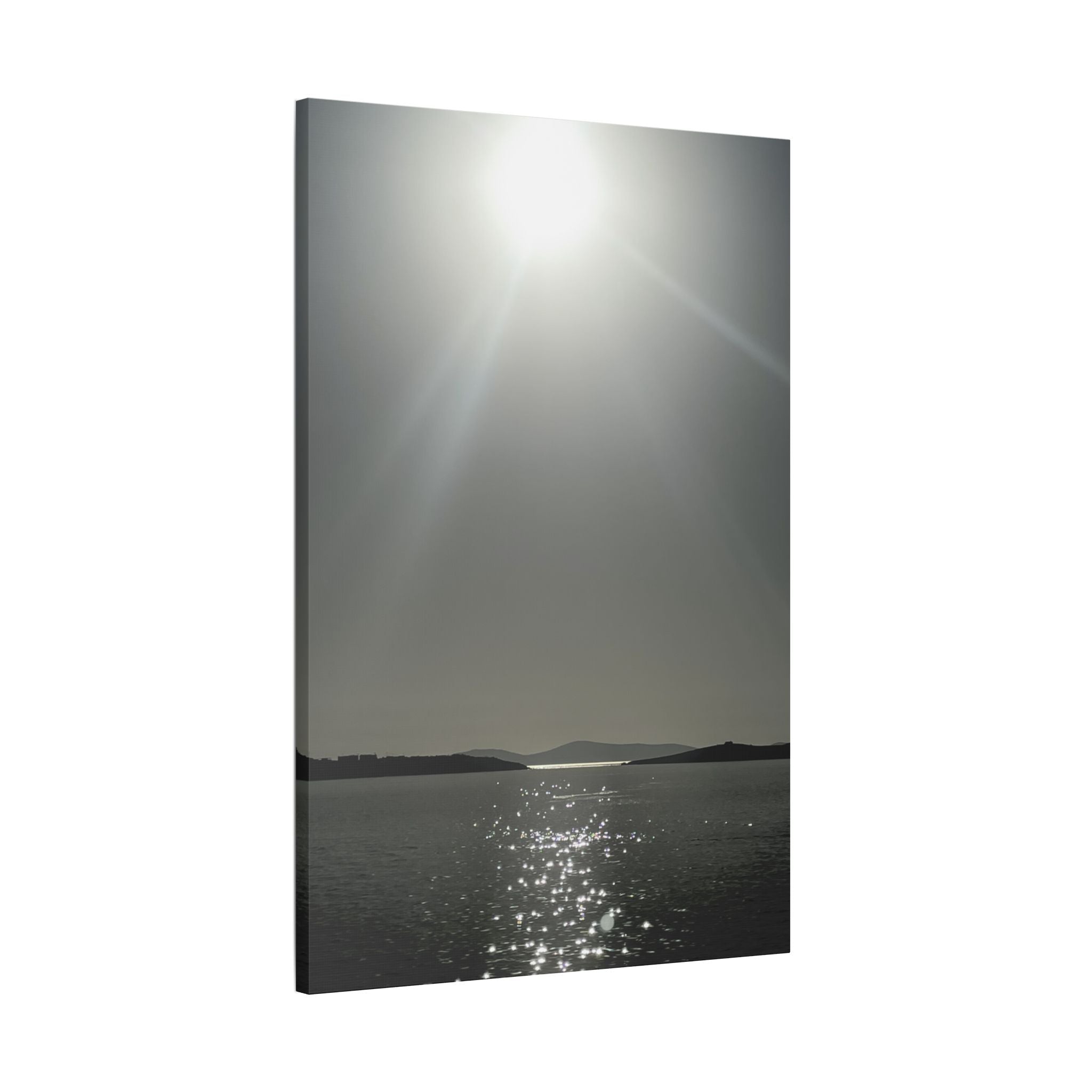 SOMETHING DAZZLING | Sunlight Over Sea Satin Canvas Stretched | Seascape Wall Art