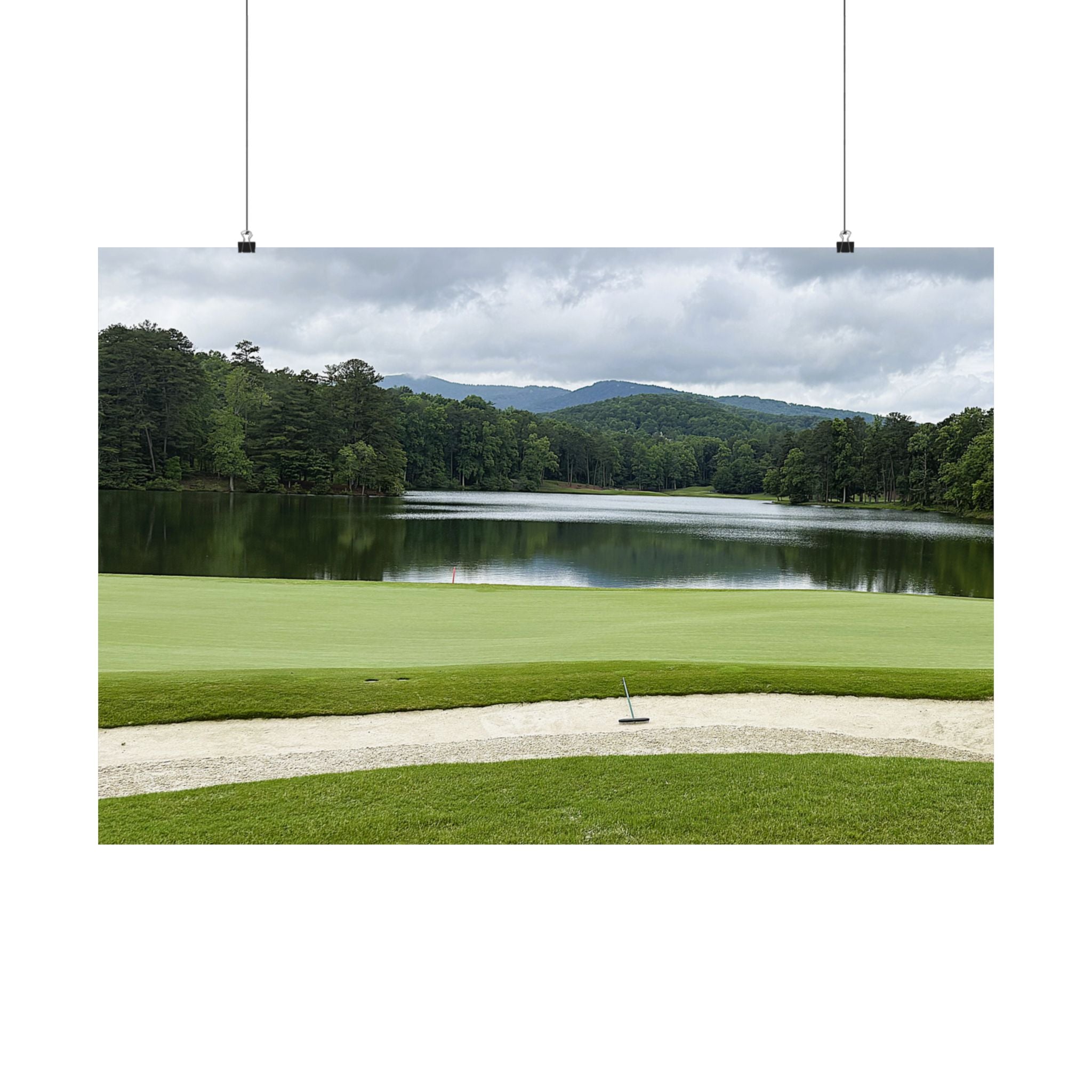 SOMETHING WANTED | North Georgia Mountain Lake Golf Course Poster | Satin Poster