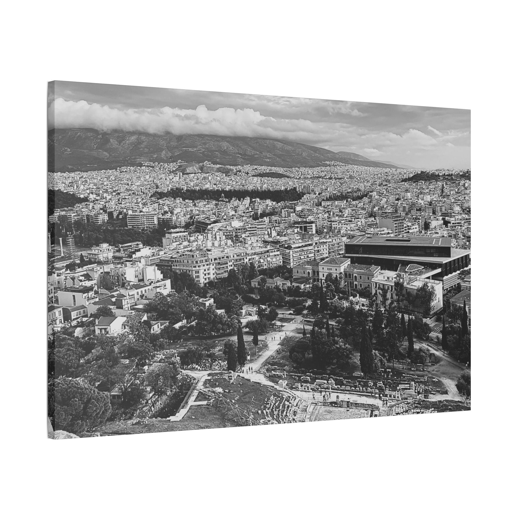 SOMETHING NEW | Athens Cityscape Stretched Canvas | Satin Wall Art