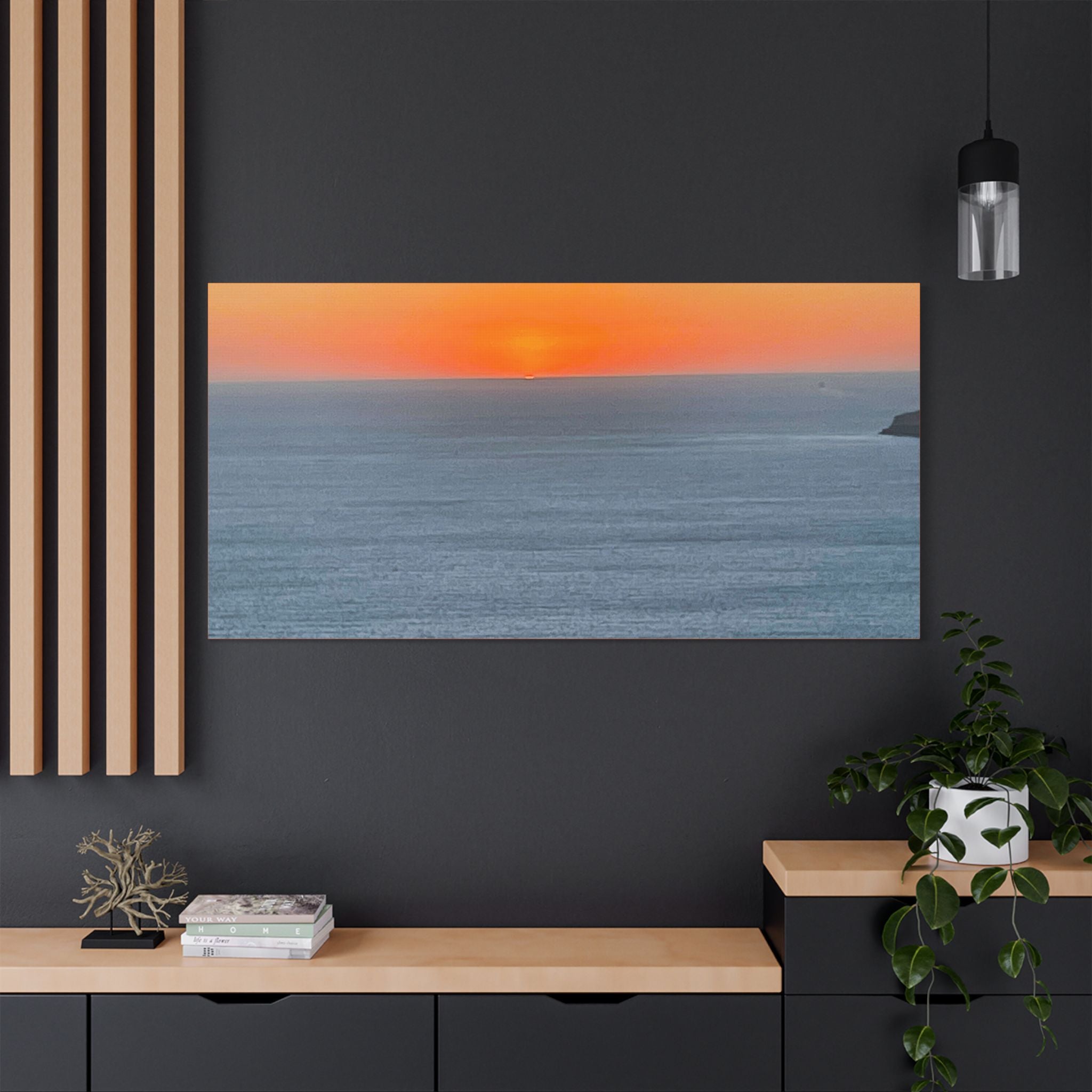 SOMETHING RESTFUL | Island of Mykonos Ocean Sunset Canvas Satin Stretched | Seascape Wall Art