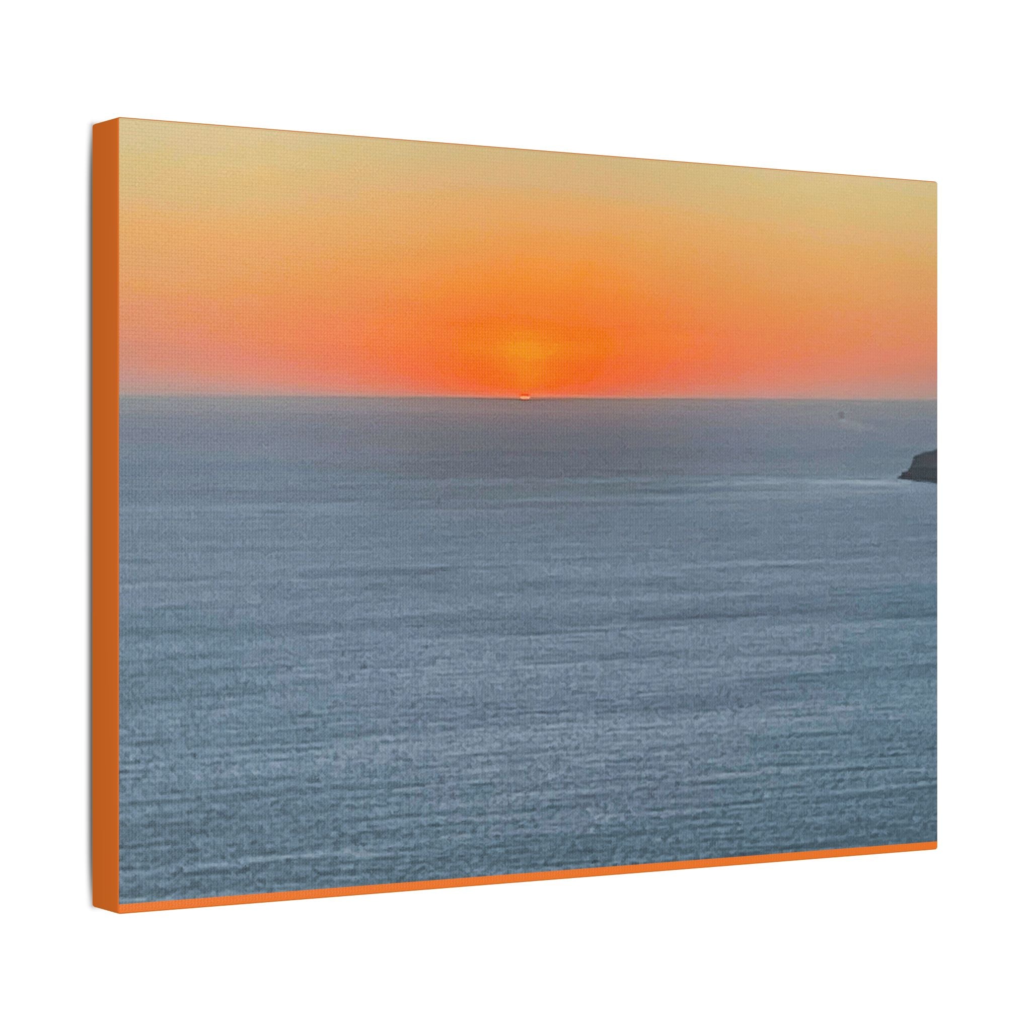 SOMETHING RESTFUL | Island of Mykonos Ocean Sunset Canvas Satin Stretched | Seascape Wall Art