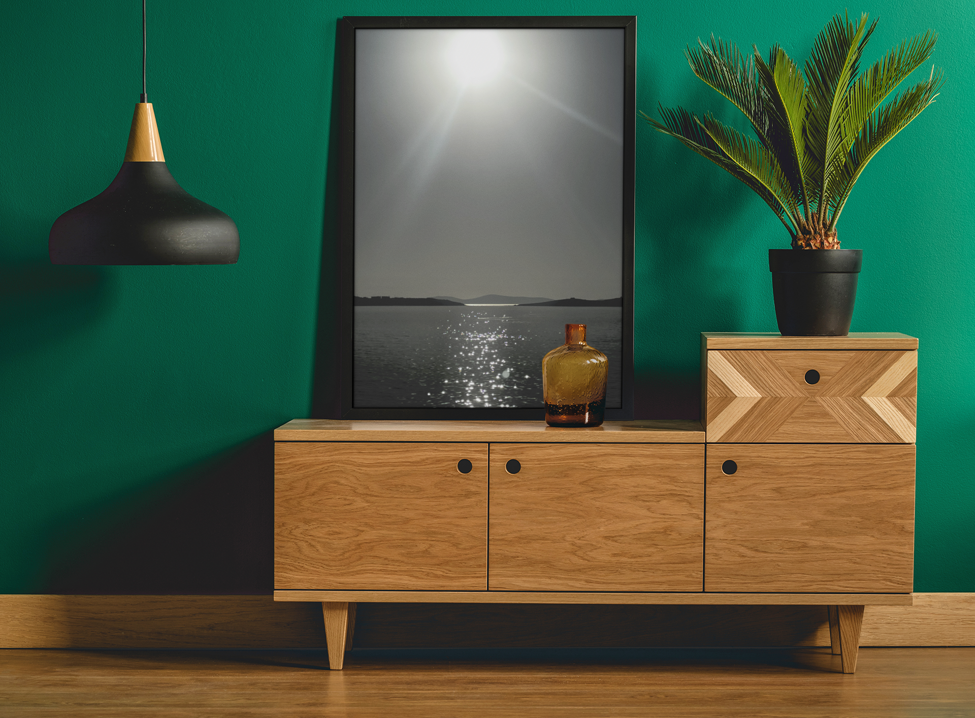 SOMETHING DAZZLING | Sunlight Over Sea Satin Canvas Stretched | Seascape Wall Art - 24x36