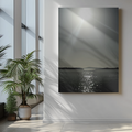 SOMETHING DAZZLING | Sunlight Over Sea Satin Canvas Stretched | Seascape Wall Art - 32x48