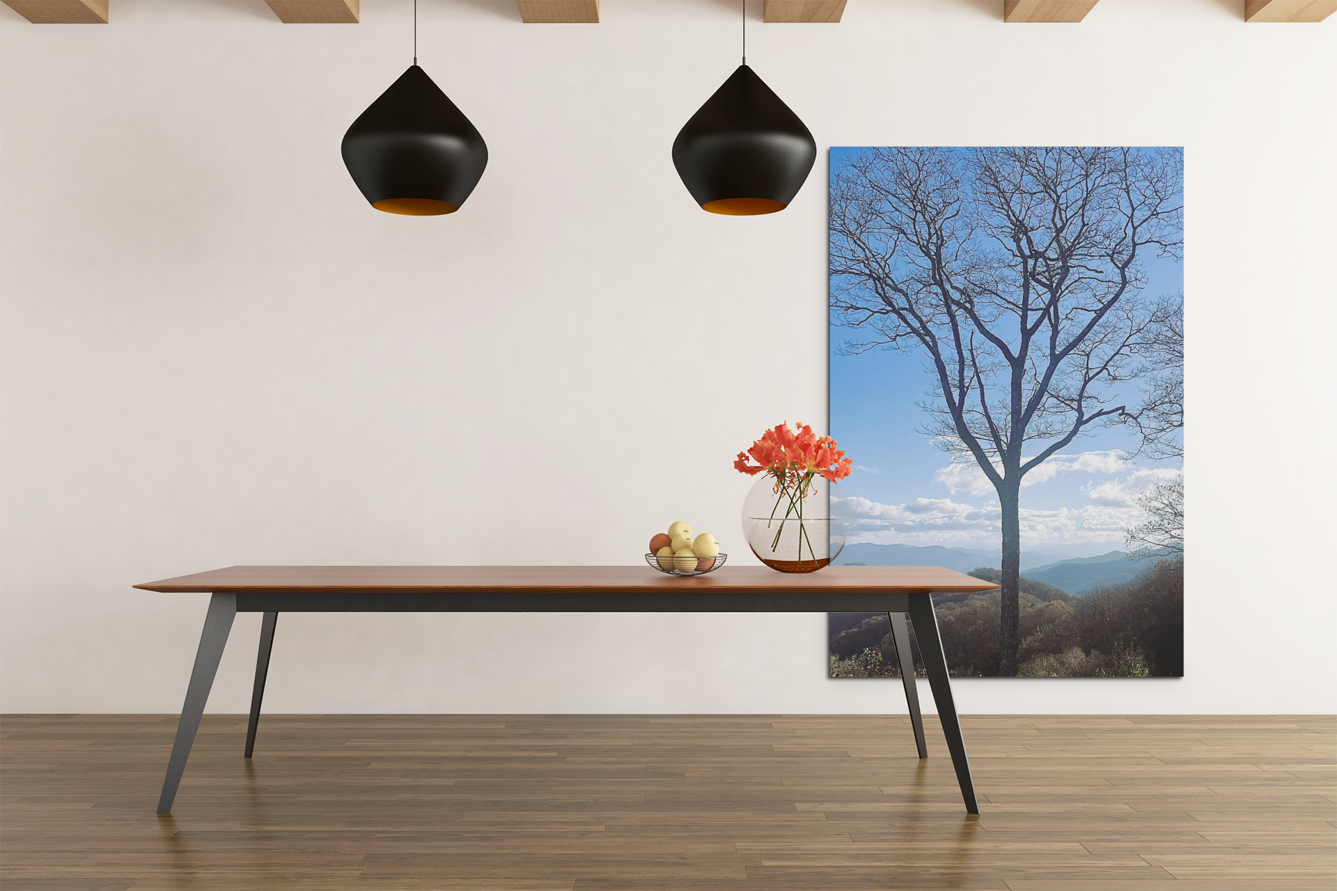 SOMETHING RESILENT | Tennessee Mountain View Bare Tree Silhouette Landscape Canvas