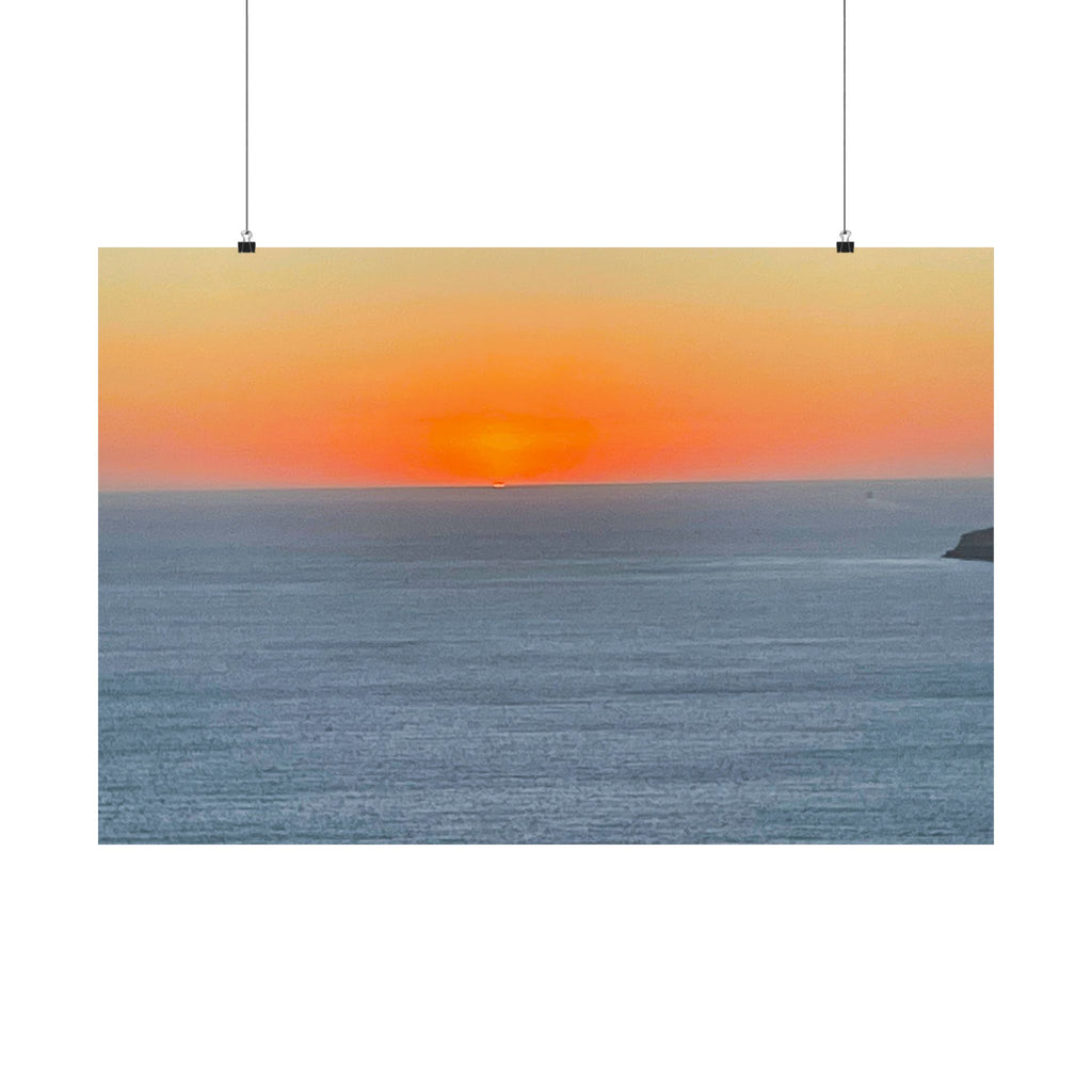 SOMETHING RESTFUL | Island of Mykonos Ocean Sunset Poster | Satin Print