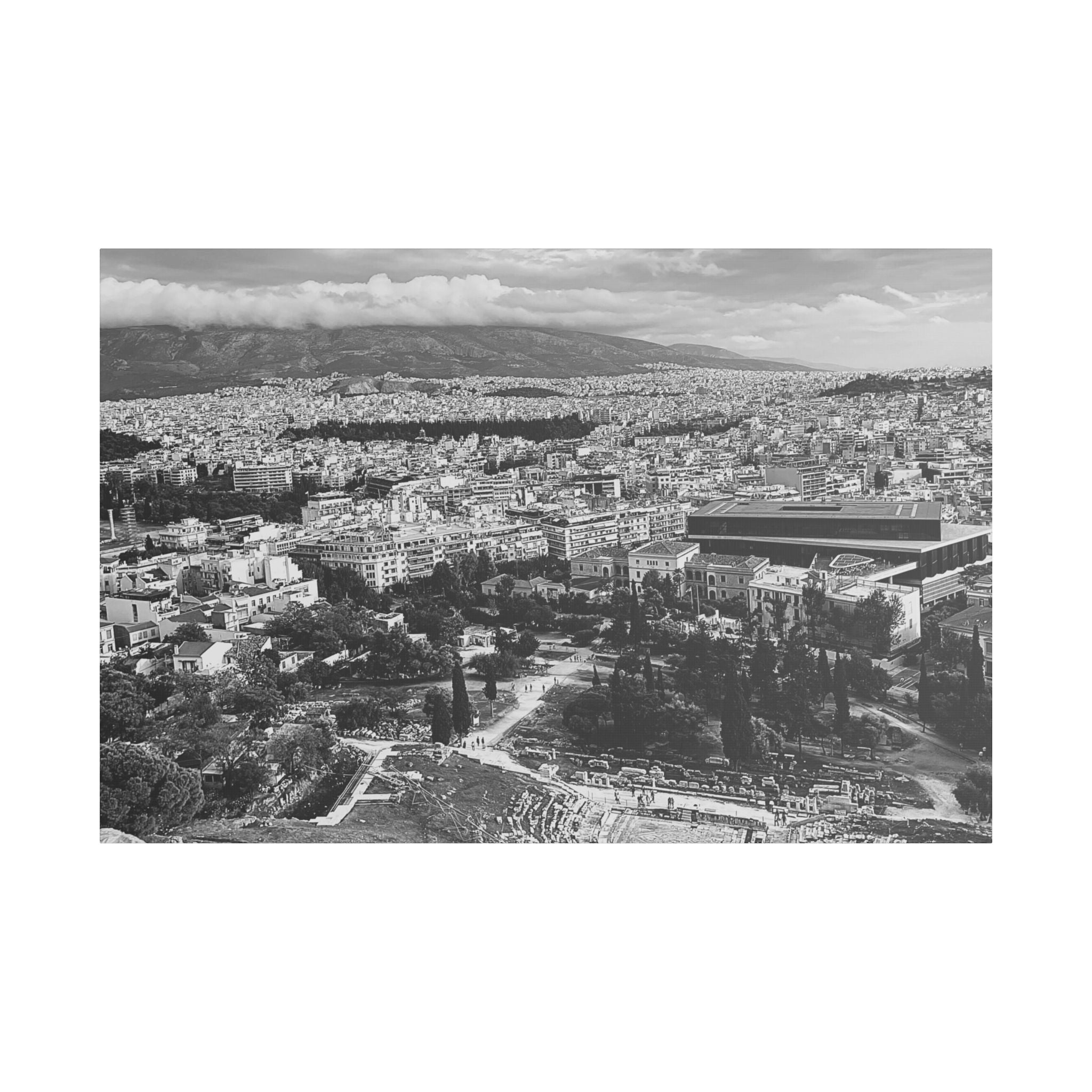 SOMETHING NEW | Athens Cityscape Stretched Canvas | Satin Wall Art