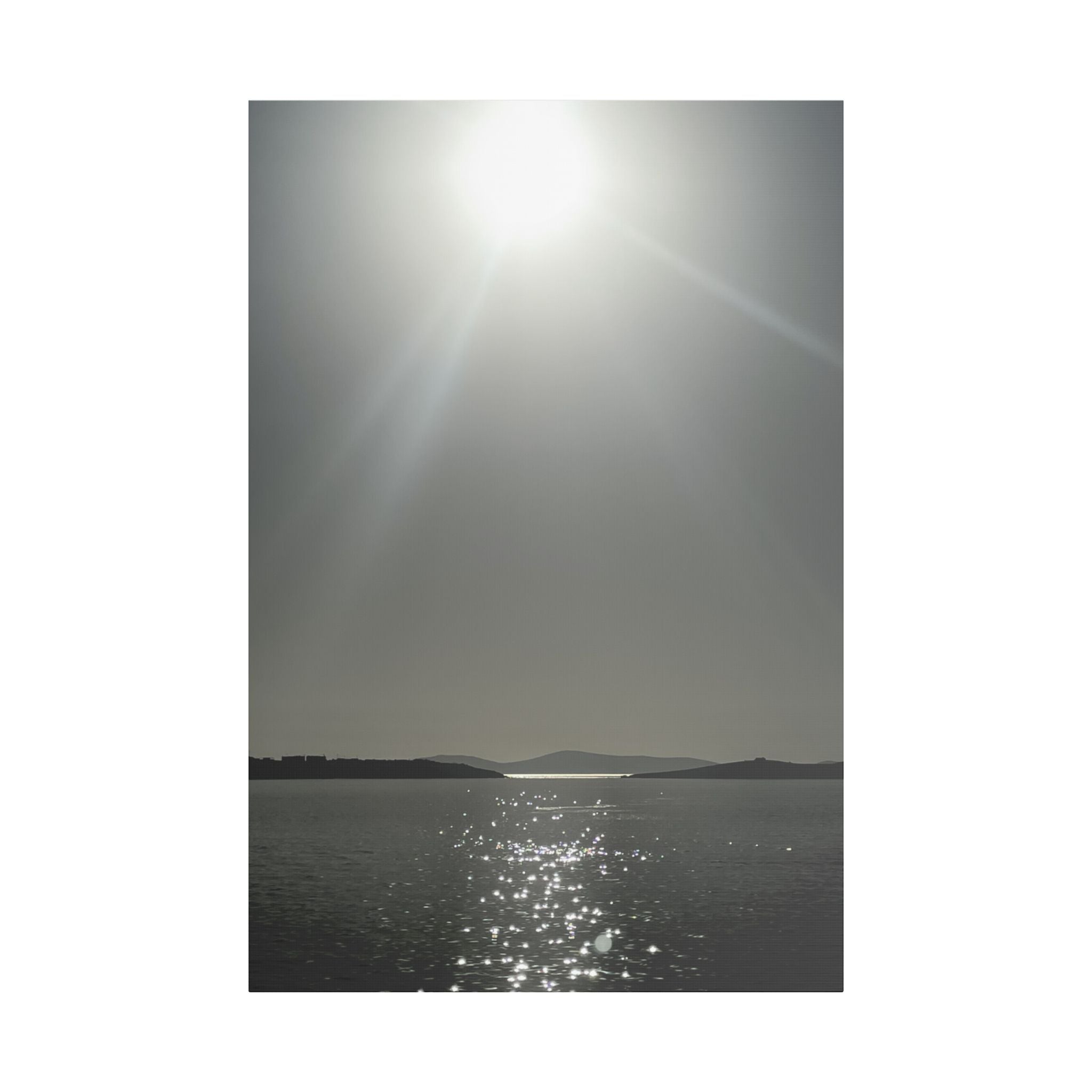SOMETHING DAZZLING | Sunlight Over Sea Satin Canvas Stretched | Seascape Wall Art