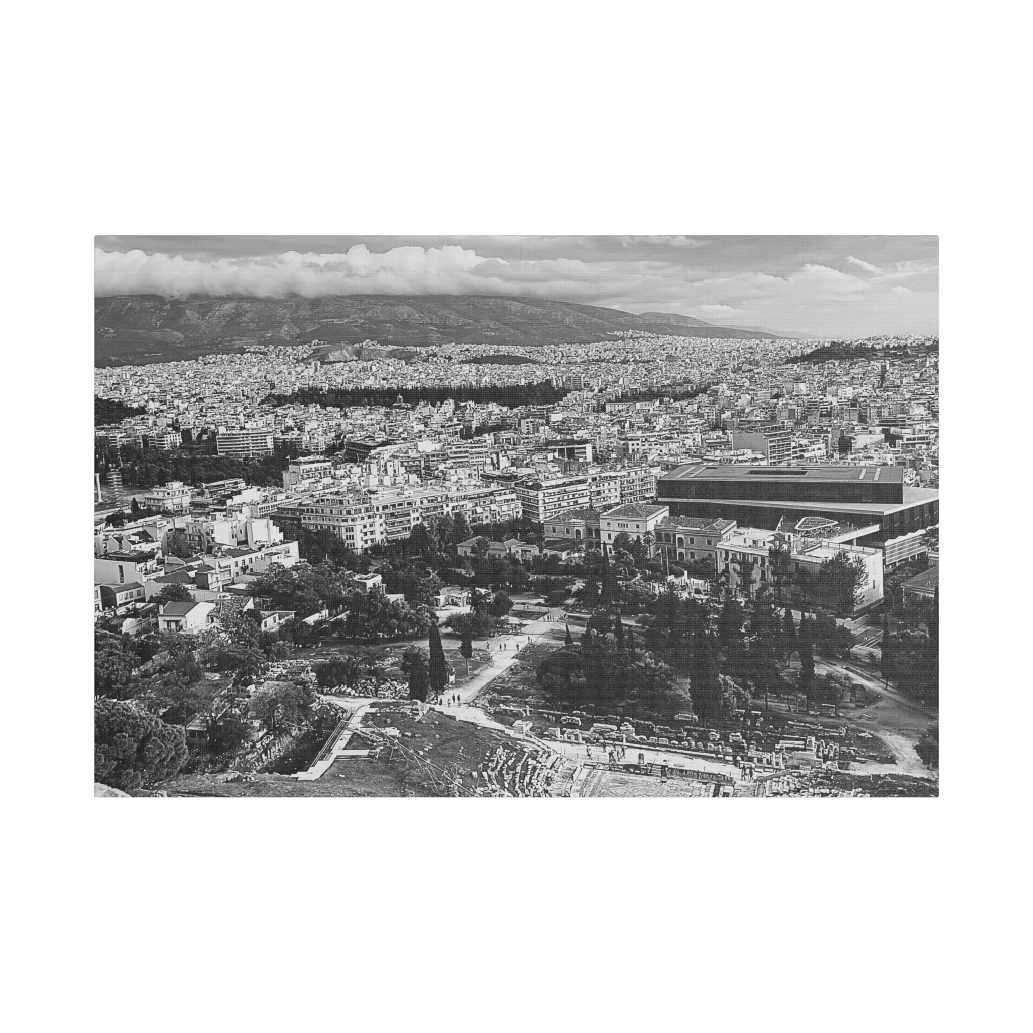 SOMETHING NEW | Athens Cityscape Stretched Canvas | Satin Wall Art